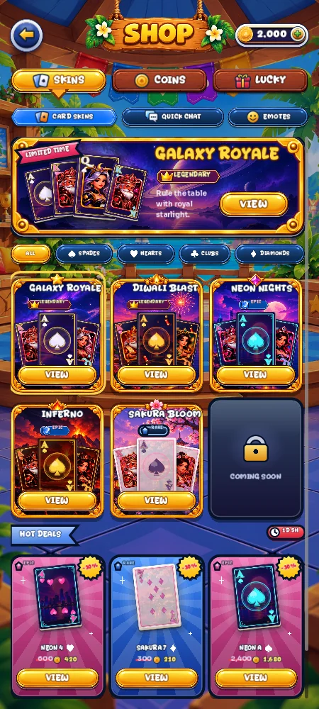 The shop with card skins